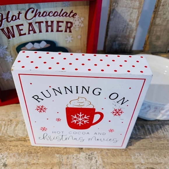 3 Pieces: Cocoa Bar Set for Tiered Trays: Mug, 2 Word Block Signs - Picture 10 of 10